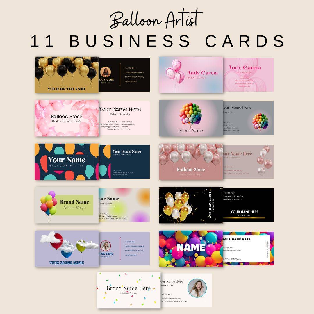 11 Business Card Templates Balloon Artist Site Vee